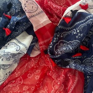 Steve Madden Red,White & Blue Paisley Scarf